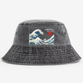The Great Wave Off Kanagawa Vintage 100% Cotton Bucket Hat