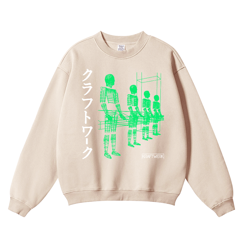 Kraftwerk Band Vintage Cotton Blend Crewneck Sweatshirt
