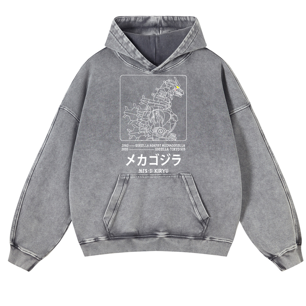 Kaiju Vintage Washed Thick Cotton Hoodie