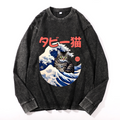 Vintage Cotton Wash Crewneck Long-Sleeve T-Shirt