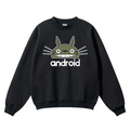 Ghibli Totoro Android Vintage Cotton Blend Crewneck Sweatshirt