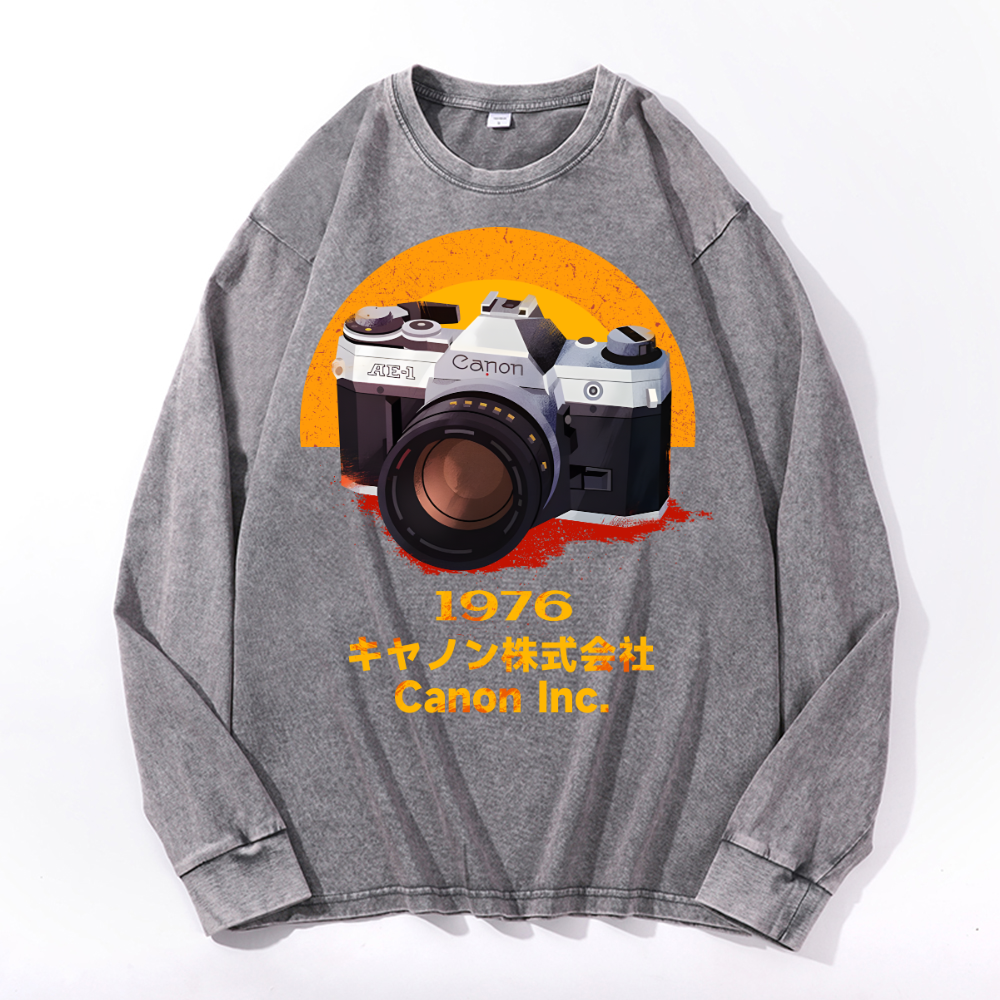 Canon Vintage Cotton Wash Crewneck Long-Sleeve T-Shirt