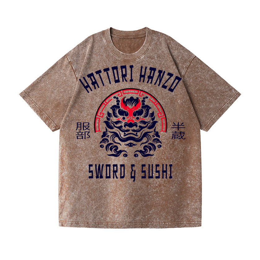 Hattori Hanzo Komainu Vintage Wash Japanese Design T-Shirt
