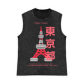 Tokyo Tower Pure Cotton Wash-Dyed Sleeveless Tank Top