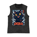 Catzilla Cat Kaiju Pure Cotton Wash-Dyed Sleeveless Tank Top