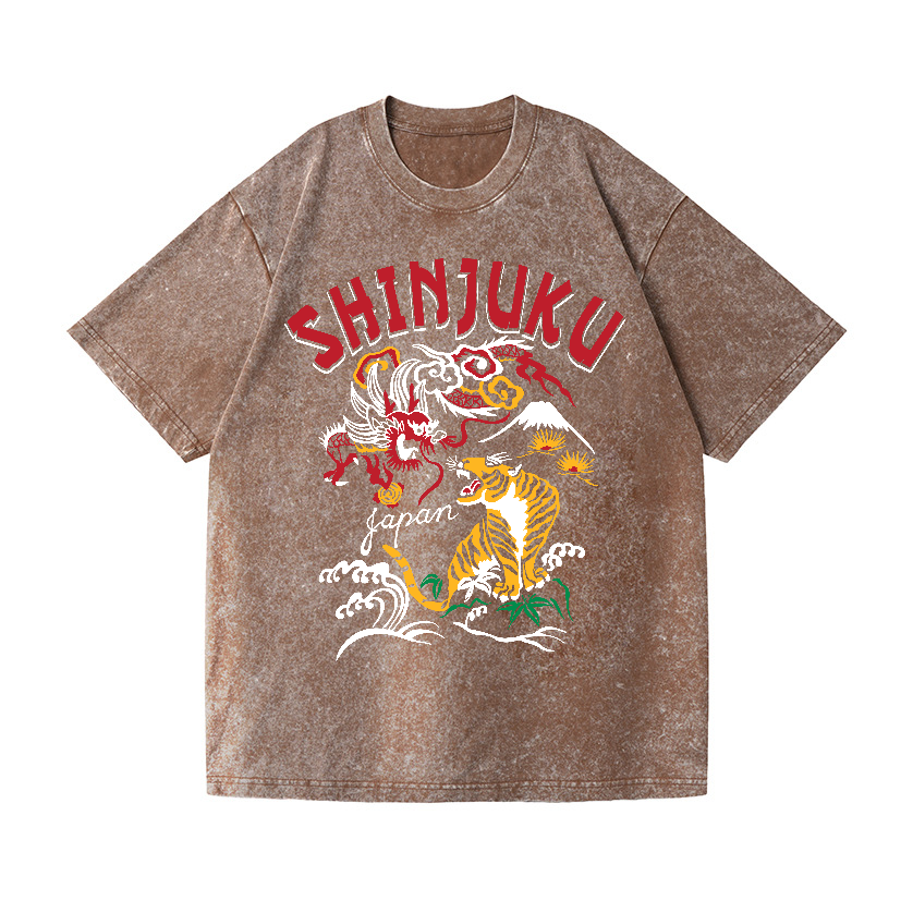 Shinjuku Tiger Vintage Wash Japanese Design T-Shirt