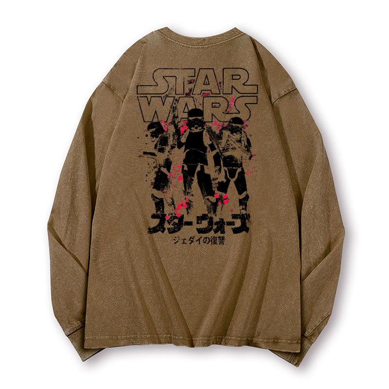 Storm Trooper Vintage Washed Cotton Back Art Long-sleeve T-shirt