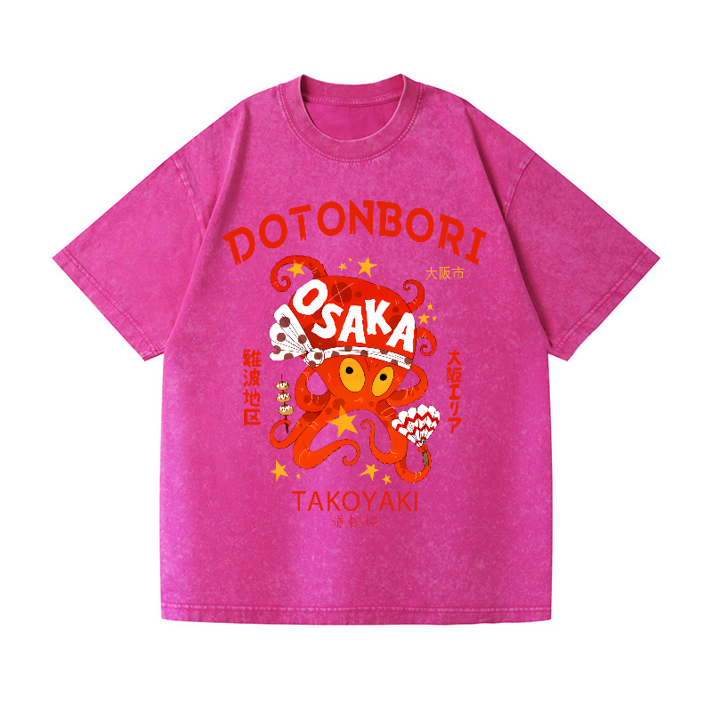 Osaka Dotonbori Vintage Wash Japanese Design T-Shirt