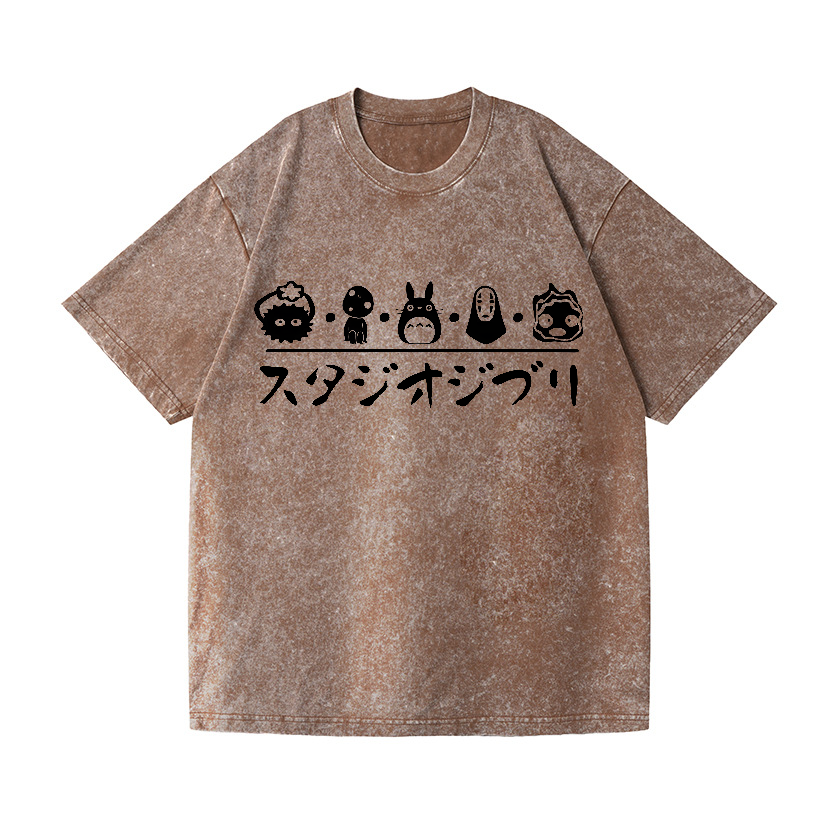 Ghibli Totoro No Face Kaonashi Vintage Wash Japanese Design T-Shirt