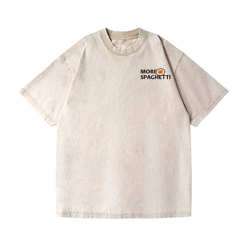 Spaghetti Cat Vintage Wash Japanese Design Back Art T-Shirt