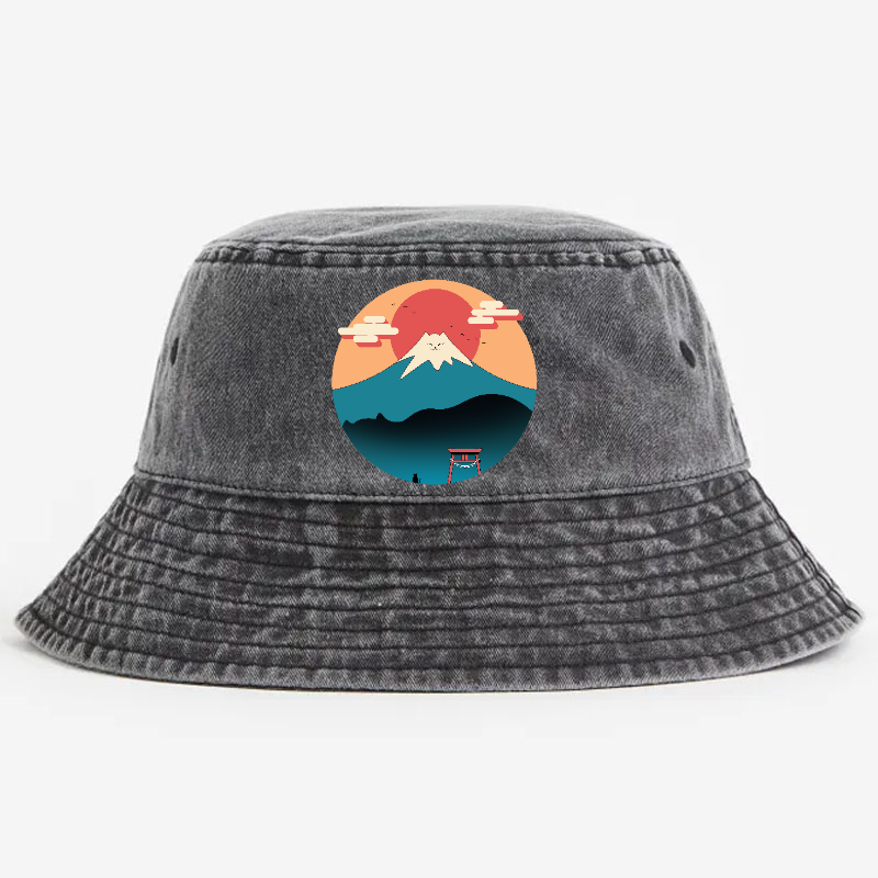 Cat Mountain Vintage 100% Cotton Bucket Hat