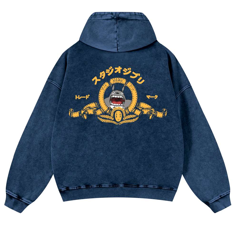 MGM Ghibli Totoro Vintage Washed Cotton Back Art Hoodie