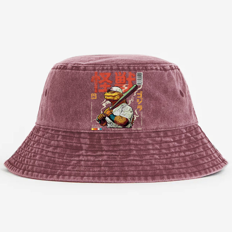 Kaiju Baseball Vintage 100% Cotton Bucket Hat