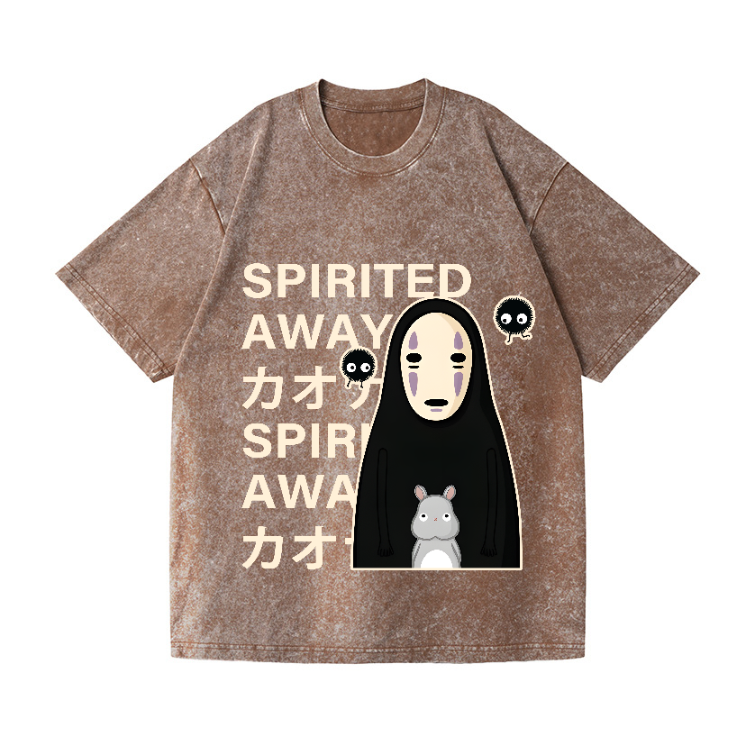 Ghibli No Face Kaonashi Vintage Wash Japanese Design T-Shirt