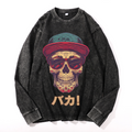 Vintage Cotton Wash Crewneck Long-Sleeve T-Shirt