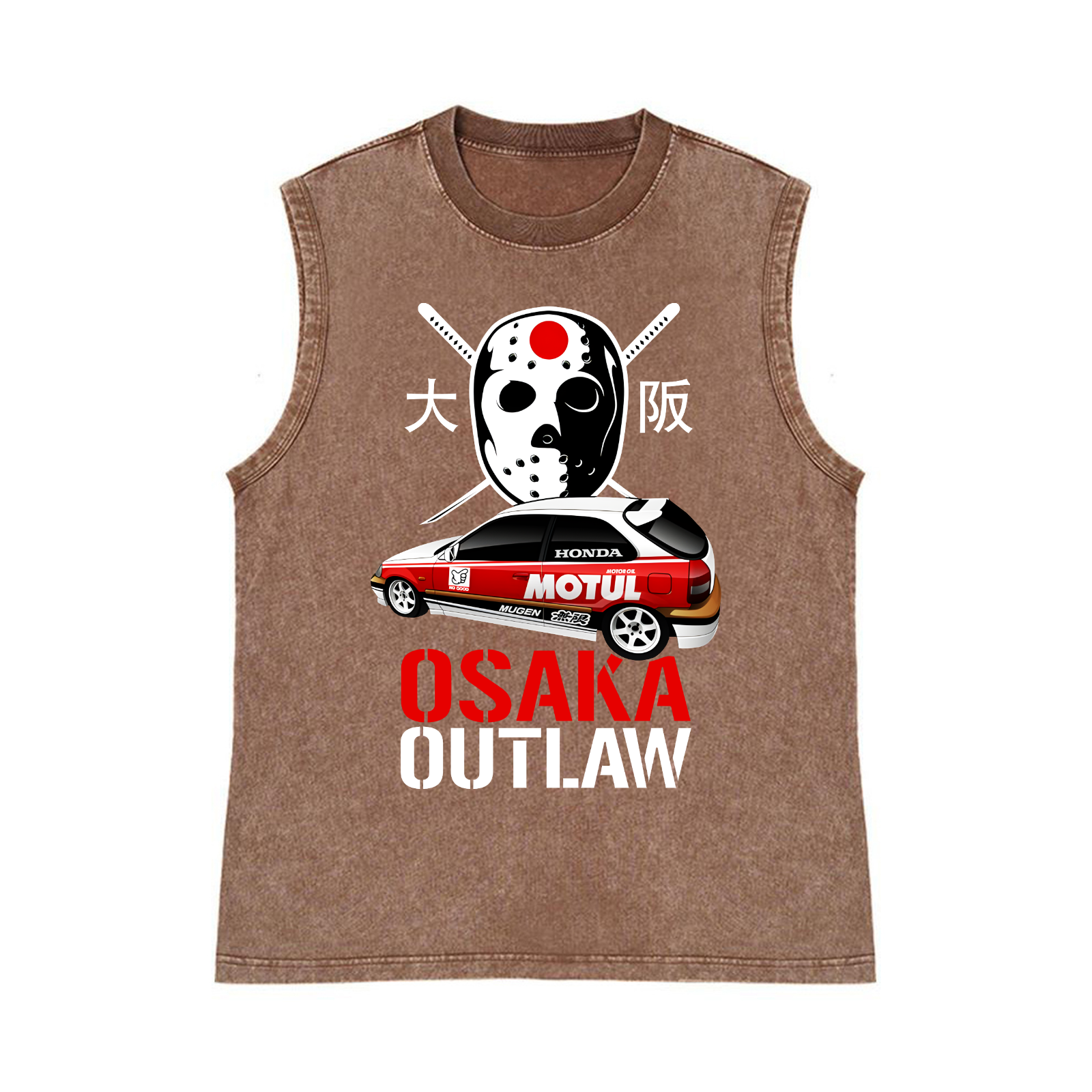 OSAKA Pure Cotton Wash-Dyed Sleeveless Tank Top