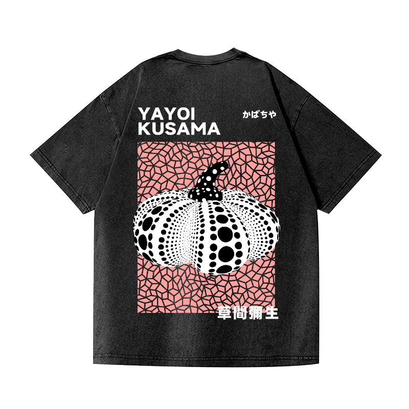 Yayoi Kusama Pumpkin Vintage Wash Japanese Design Back Art T-Shirt