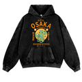 Osaka Dotonbori Drunken Octopus Vintage Washed Thick Cotton Hoodie