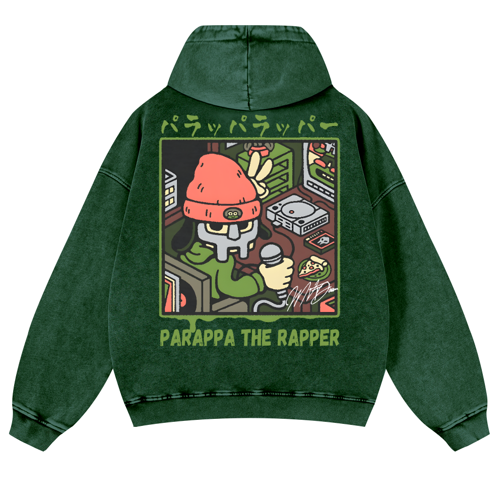 PaRappa the Rapper Vintage Washed Cotton Back Art Hoodie