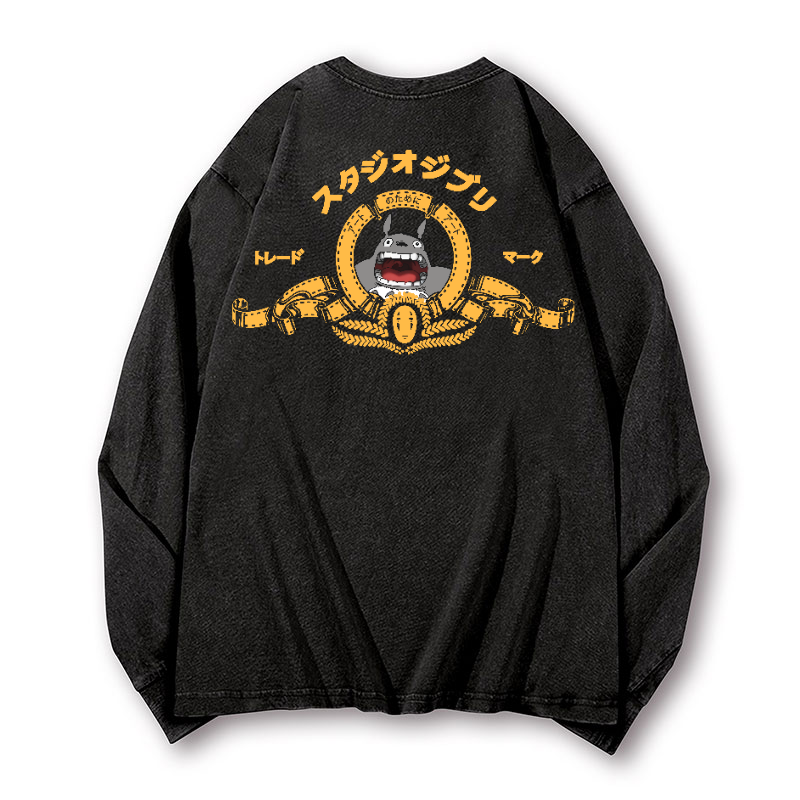 MGM Ghibli Totoro Vintage Washed Cotton Back Art Long-sleeve T-shirt