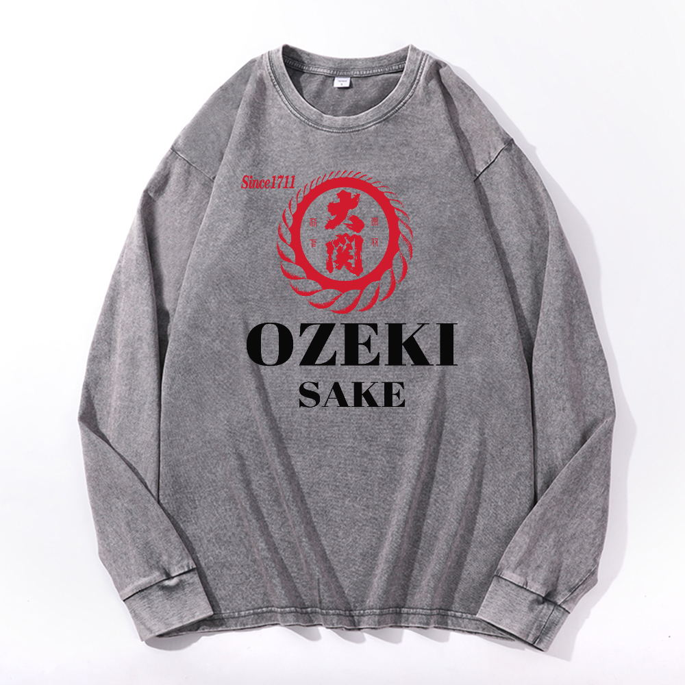 Ozeki Sake Vintage Cotton Wash Long-sleeve T-shirt