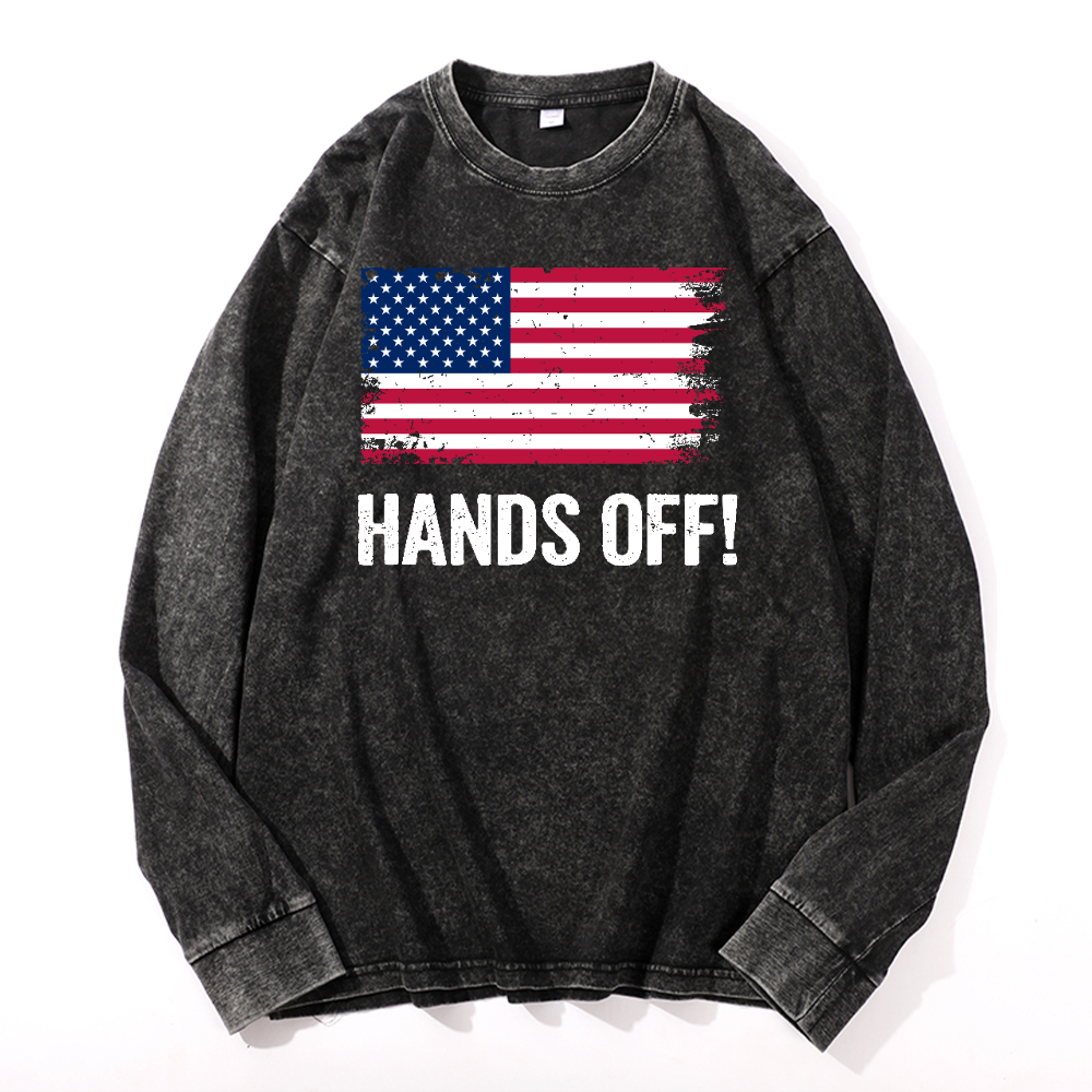Hands Off Vintage Cotton Wash Long-sleeve T-shirt