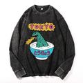 Kaiju Tokyo Vintage Cotton Wash Crewneck Long-Sleeve T-Shirt