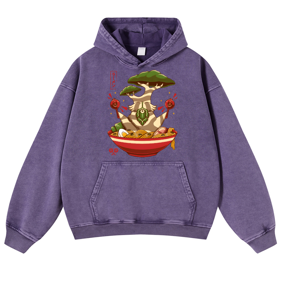 Bonsai Ramen Vintage Washed Thick Cotton Hoodie