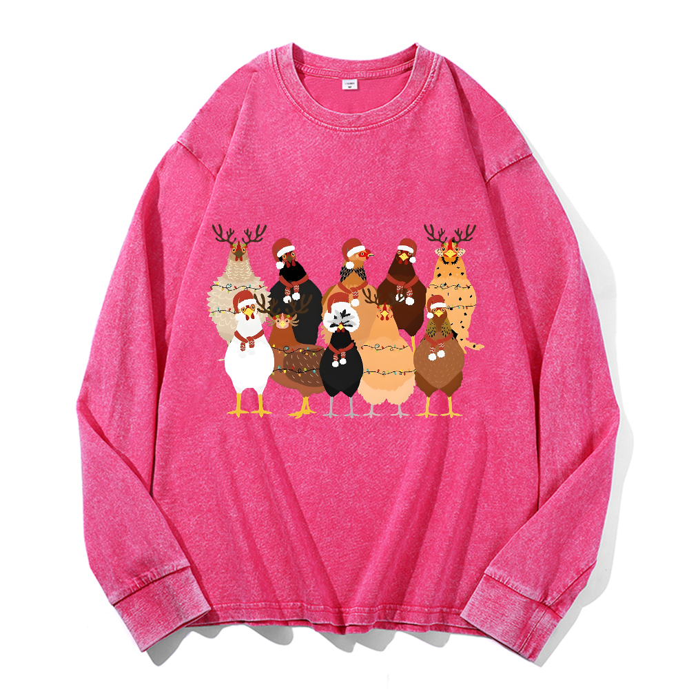 Vintage Cotton Wash Crewneck Long-Sleeve T-Shirt