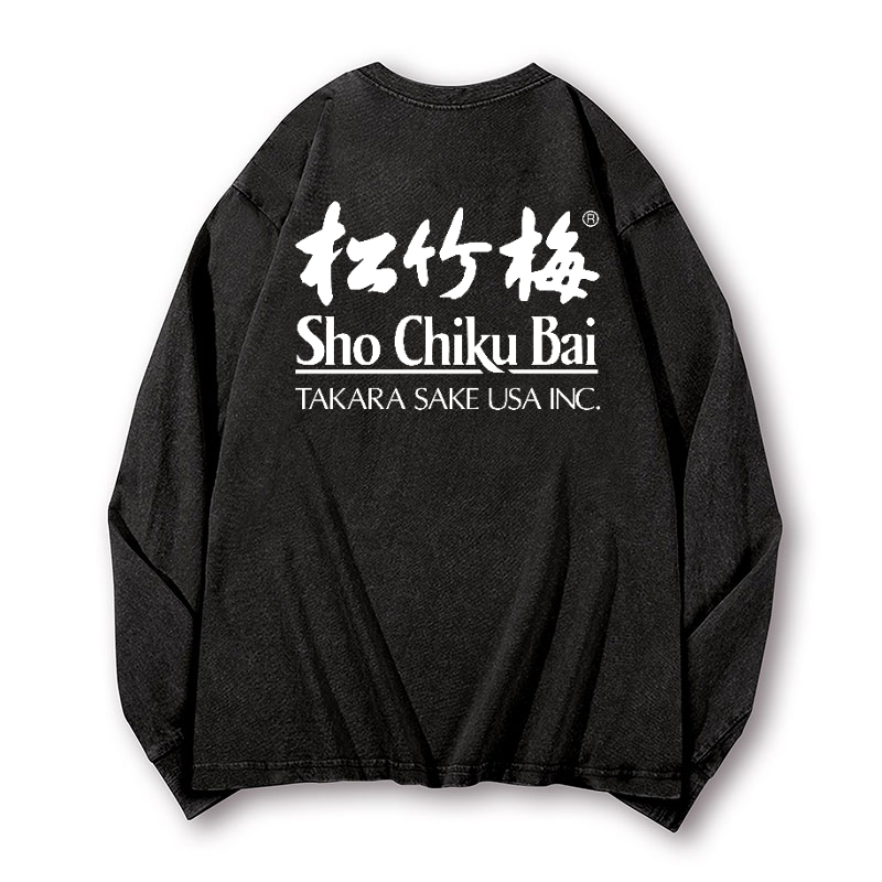 Sho Chiku Bai Vintage Washed Cotton Back Art Long-sleeve T-shirt