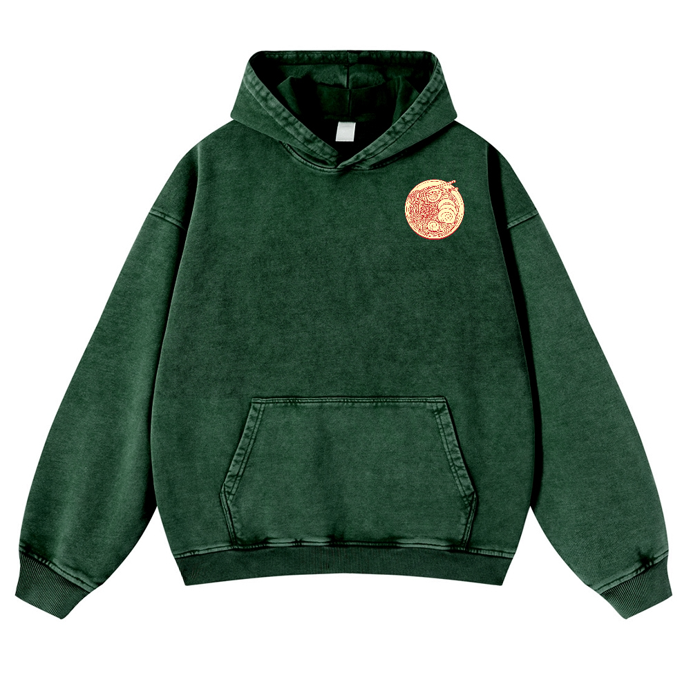 Ramen Vintage Washed Cotton Back Art Hoodie