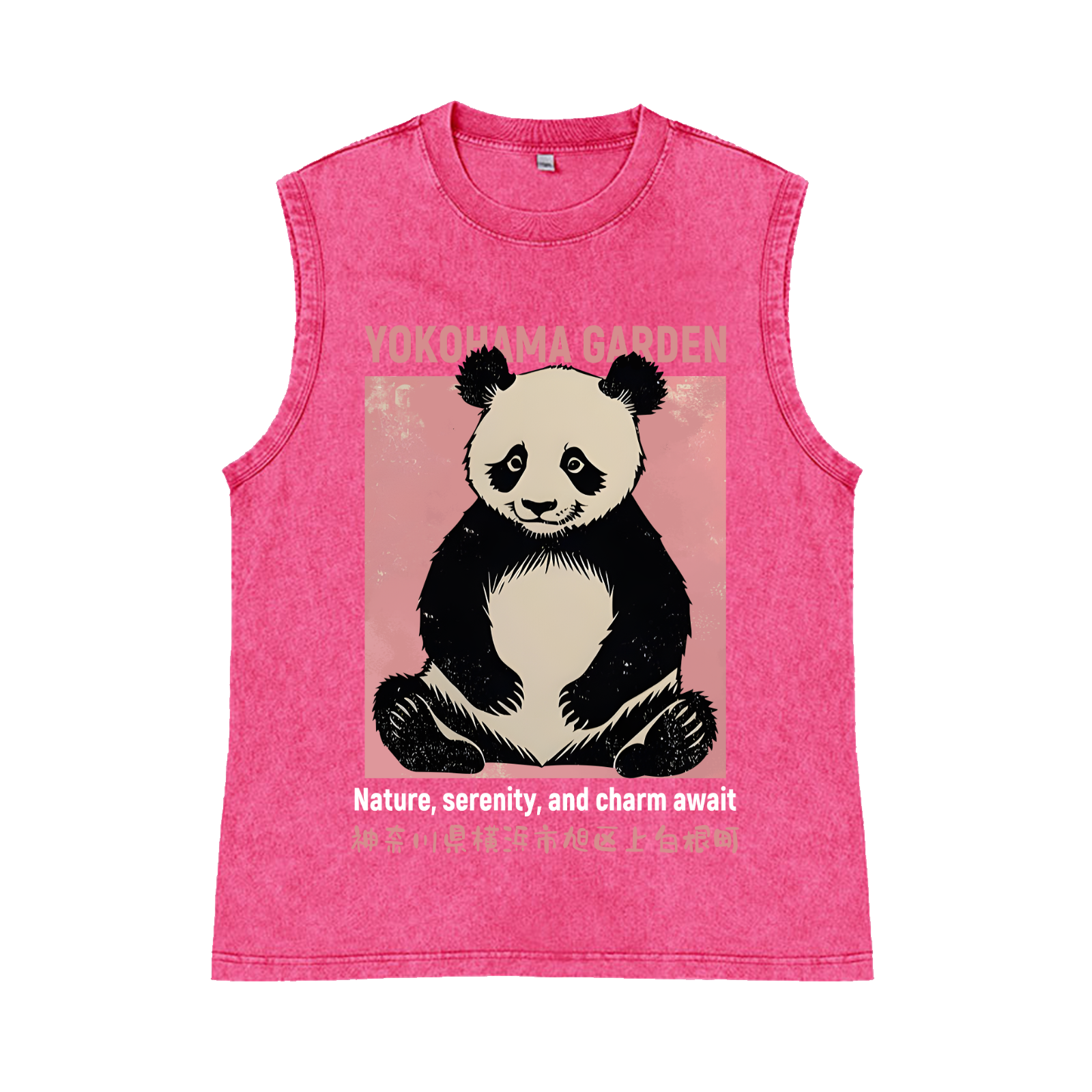 Yokohama Garden Pure Cotton Wash-Dyed Sleeveless Tank Top