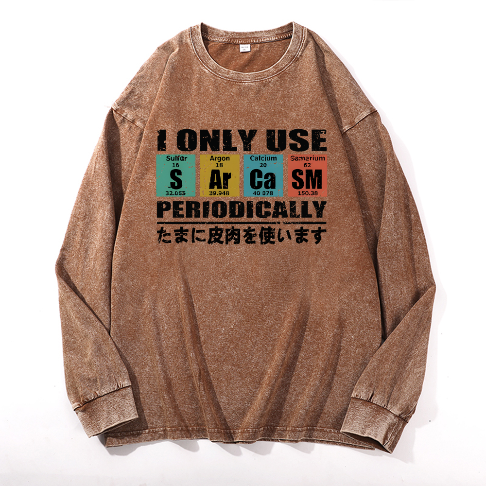 Sarcasm Vintage Cotton Wash Long-sleeve T-shirt