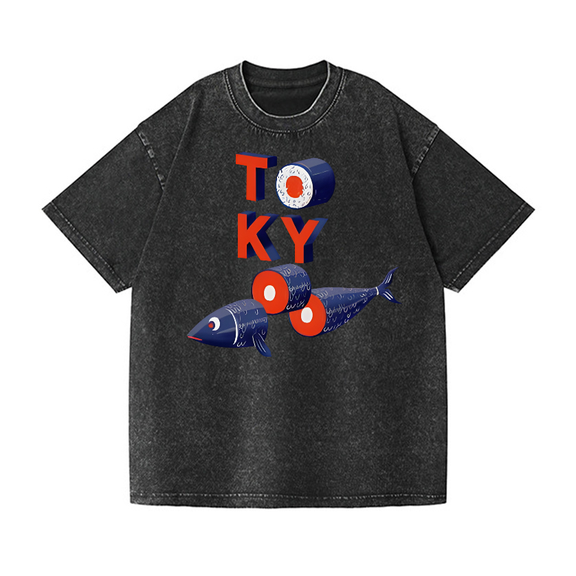 Tokyo Fish Vintage Wash Japanese Design T-Shirt