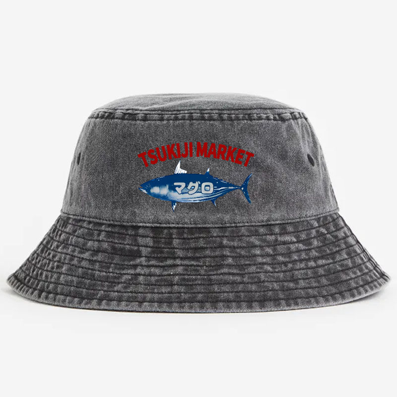 Tsukiji Fish Market Vintage 100% Cotton Bucket Hat