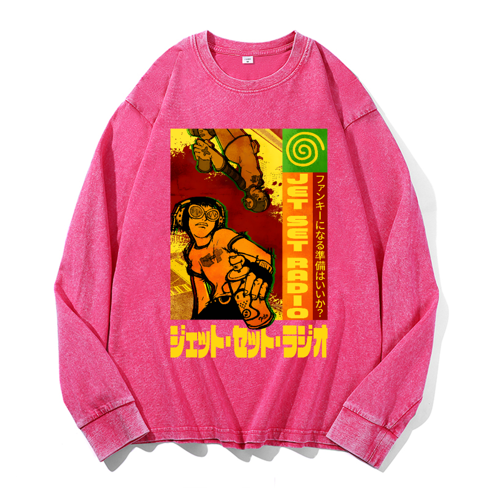Jet Set Radio Vintage Cotton Wash Long-sleeve T-shirt