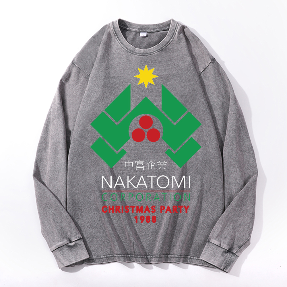 Vintage Cotton Wash Crewneck Long-Sleeve T-Shirt