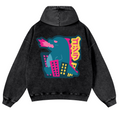 Kaiju Vintage Washed Cotton Back Art Hoodie