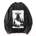 Vintage Cotton Wash Crewneck Long-Sleeve T-Shirt