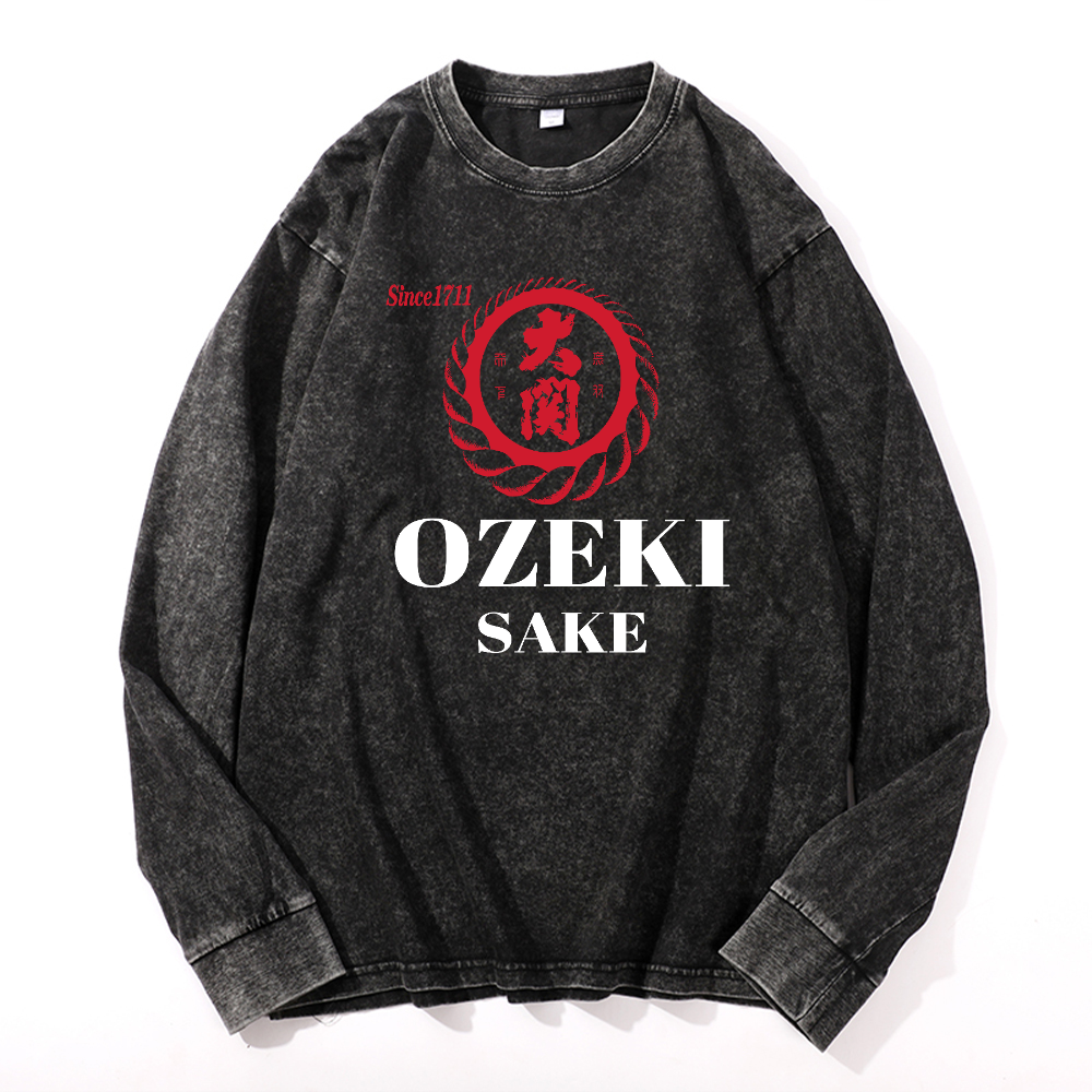 Ozeki Sake Vintage Cotton Wash Long-sleeve T-shirt