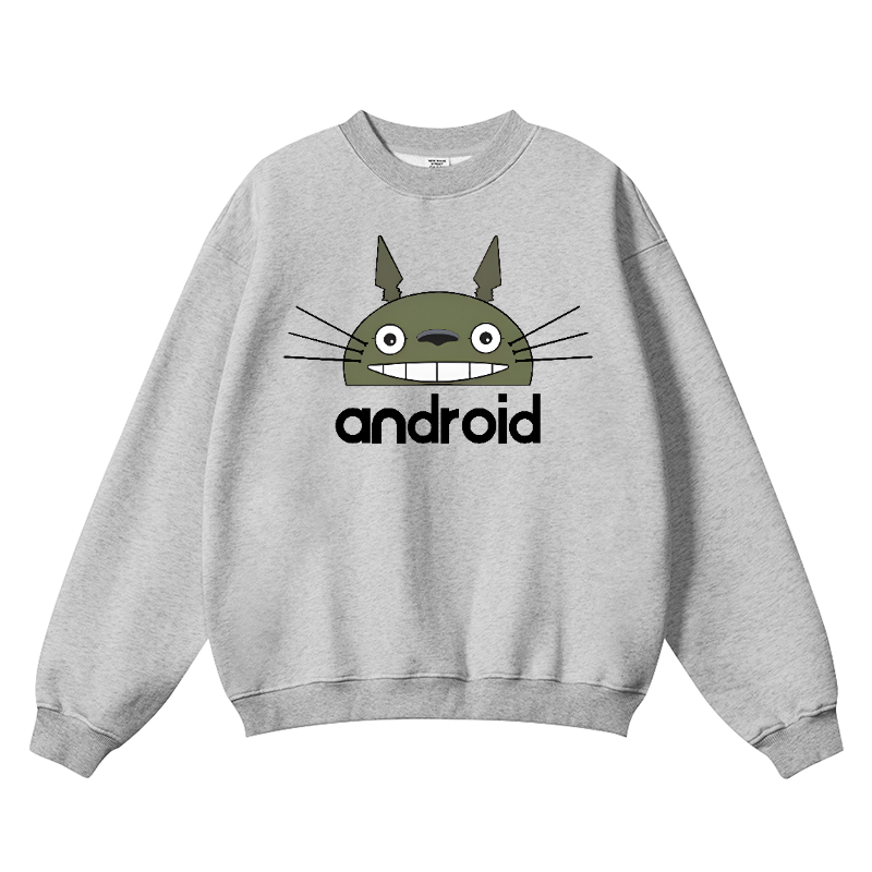 Ghibli Totoro Android Vintage Cotton Blend Crewneck Sweatshirt