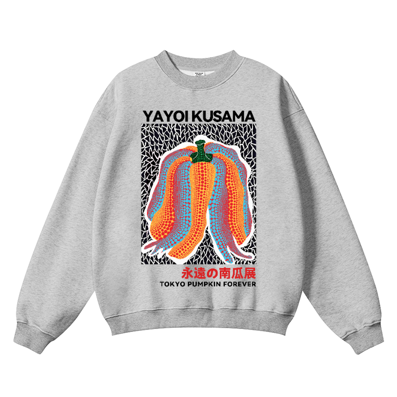Yayoi Kusama Pumpkin Vintage Cotton Blend Crewneck Sweatshirt