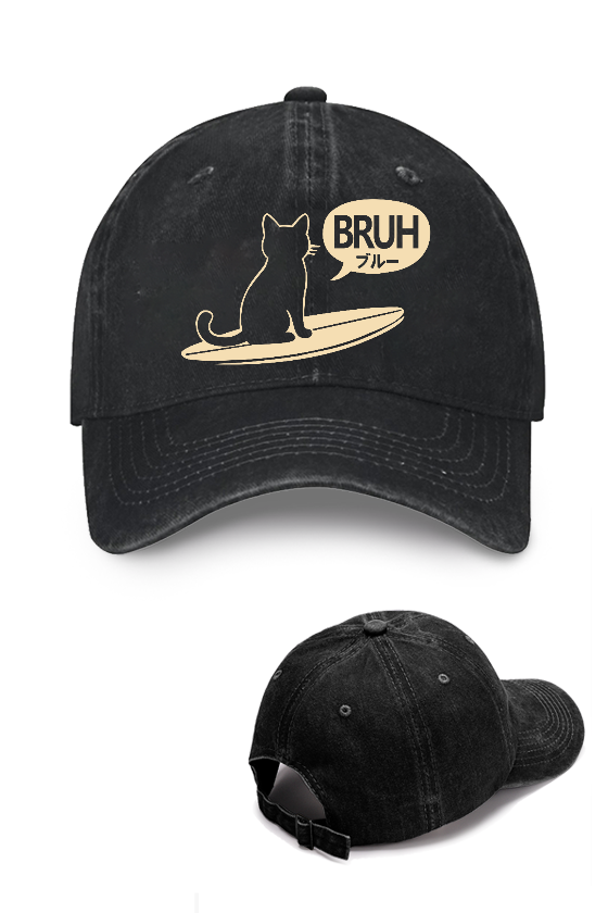 Great Wave Cat Vintage Cotton Cap