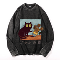 Vintage Cotton Wash Crewneck Long-Sleeve T-Shirt