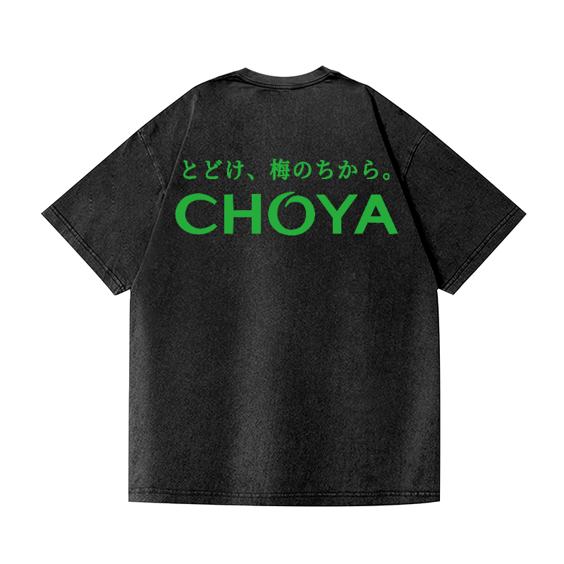 Choya Vintage Wash Japanese Design Back Art T-Shirt