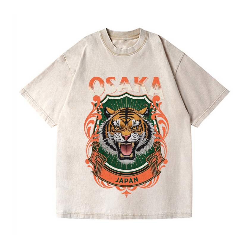 Osaka Tiger Japan Vintage Wash Japanese Design T-Shirt
