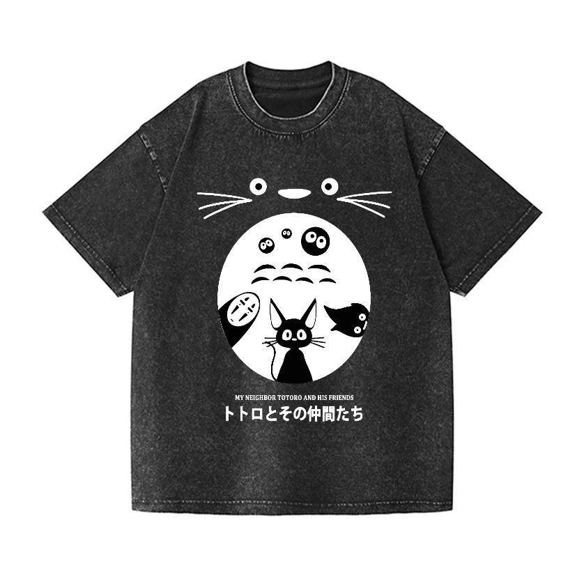 Studio Ghibli Totoro No Face Kaonashi Vintage Wash Japanese Design T-Shirt