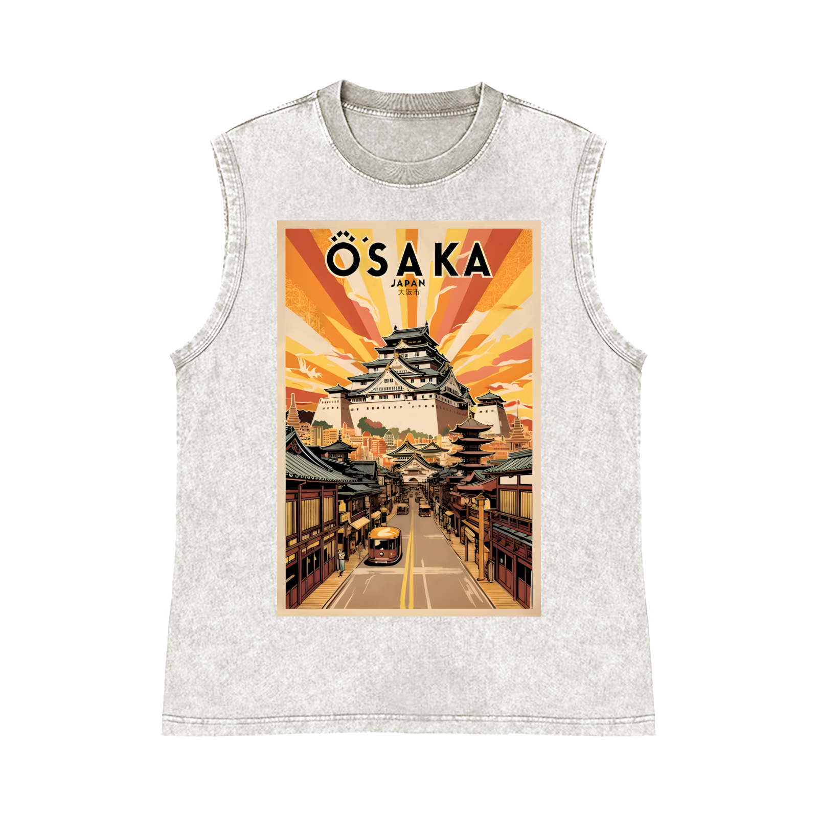 Osaka Pure Cotton Wash-Dyed Sleeveless Tank Top