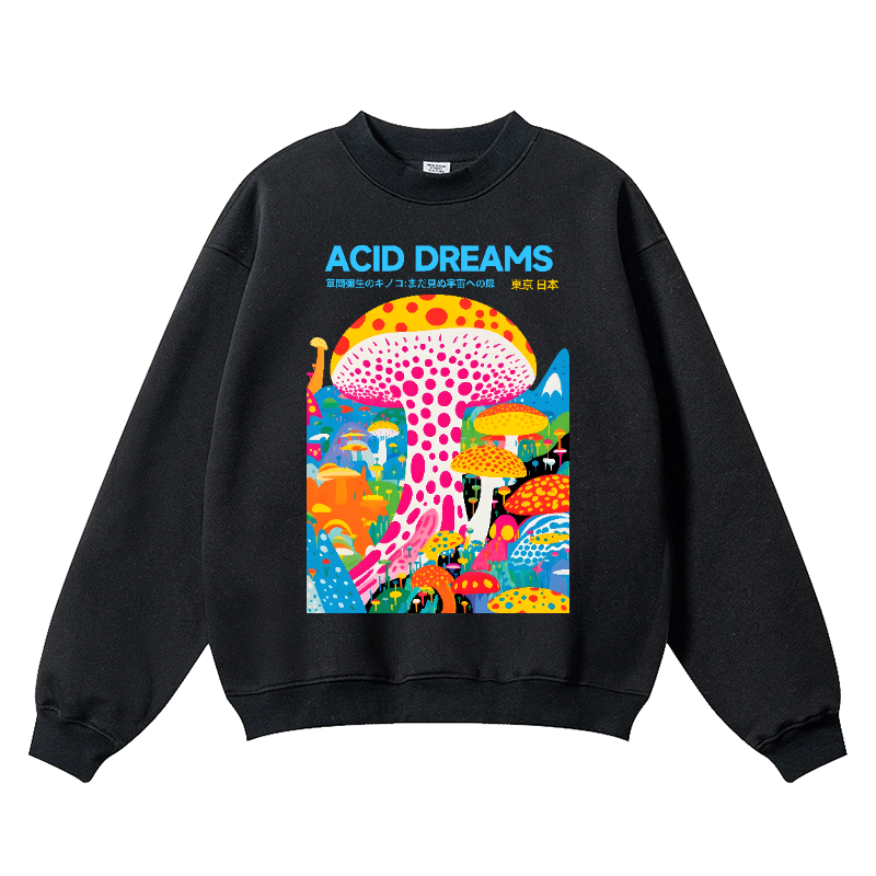 Yayoi Kusama Mushroom Vintage Cotton Blend Crewneck Sweatshirt