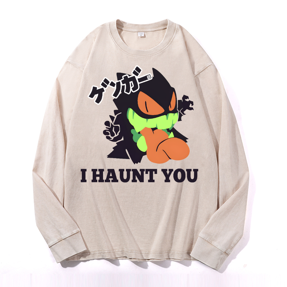 Gengar Vintage Cotton Wash Long-sleeve T-shirt